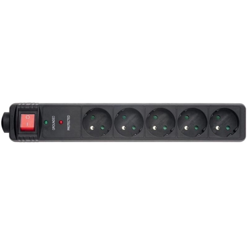 Мережевий фільтр EnerGenie 5 розеток, 1,5 м, Black (SPG5-C-5)