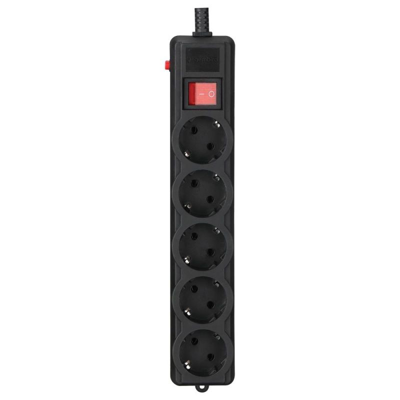 Фільтр живлення Gembird Pro 5 розеток, 1.8м, чорний (SPG5-G-6B-PRO)