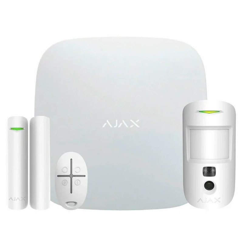 Комплект охоронної сигналізації Ajax StarterKit Cam HDR (8EU) UA White (117595.58.WH1) (StarterKit Cam HDR White)