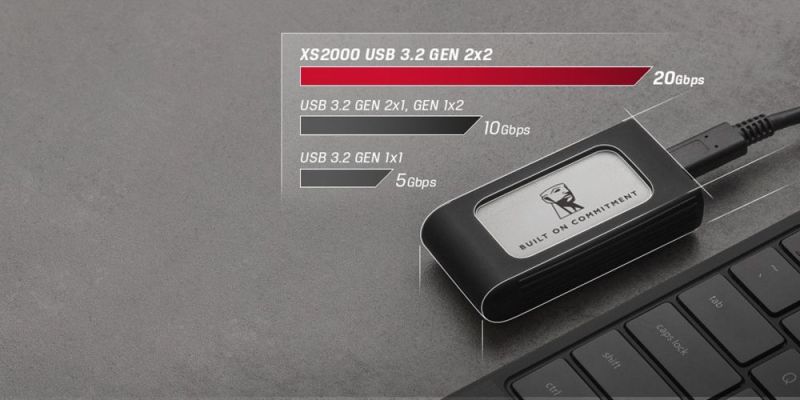 Накопитель внешний SSD Portable 4ТB Kingston XS2000 BoC Silver (SXS2000/4000GA)