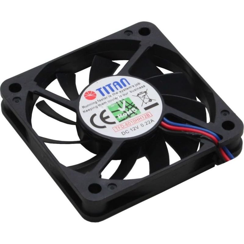 Вентилятор Titan, 60x60x10мм, 3-pin, черный (TFD-6010HH12B)