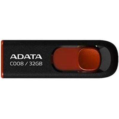 USB флеш накопитель ADATA 32Gb C008 black+red (AC008-32G-RKD)