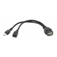 Переходник OTG USB 2.0 AF to Micro 5P M+F 0.15m Cablexpert (A-OTG-AFBM-04)