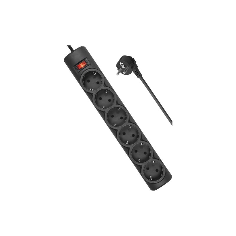 Сетевой фильтр питания Defender 153, 3 m, 6 роз, black (99495)