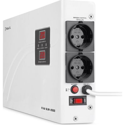 Стабилизатор напряжения REAL-EL STAB SLIM-2000, white (EL122400008)