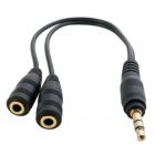 Кабель мультимедийный 3.5mm M to 2x3.5mm F 0.2m Extradigital (KBA1680)
