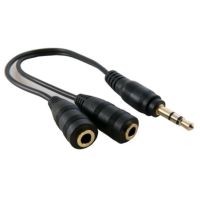 Кабель мультимедийный 3.5mm M to 2x3.5mm F 0.2m Extradigital (KBA1680)