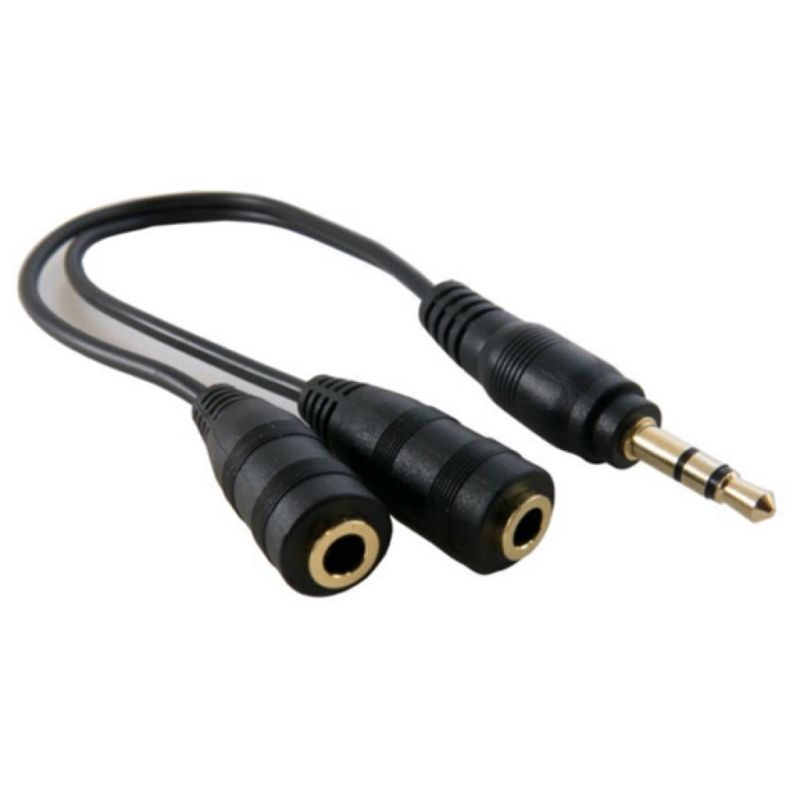 Кабель мультимедийный 3.5mm M to 2x3.5mm F 0.2m Extradigital (KBA1680)