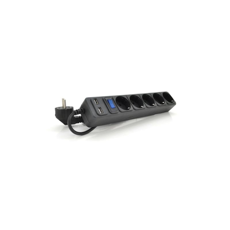 Сетевой фильтр питания Merlion 5 розеток, 1,8 м + 2*USB (B518U)