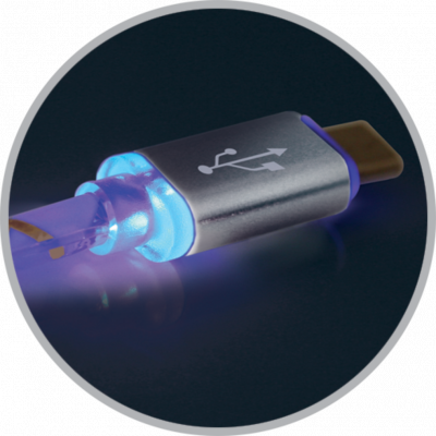 Дата кабель USB 2.0 AM to Micro 5P 1.0m GrayLED backlight Defender (87554)