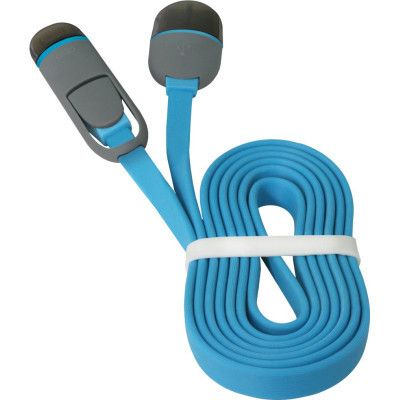 Дата кабель USB 2.0 AM to Lightning + Micro 5P 1.0m blue Defender (87487)