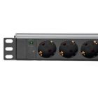 Силовой блок Kingda 19" 1U 9xSchuko, С14, без кабеля (KD-GER(16)N1009WKPB19A-C14)