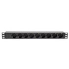Силовий блок Kingda 19" 1U 9xSchuko, С14, без кабеля (KD-GER(16)N1009WKPB19A-C14)
