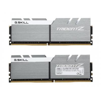 Модуль пам\'яті для комп\'ютера DDR4 16GB (2x8GB) 3200 MHz Trident Z Silver H/ White G.Skill (F4-3200C16D-16GTZSW)
