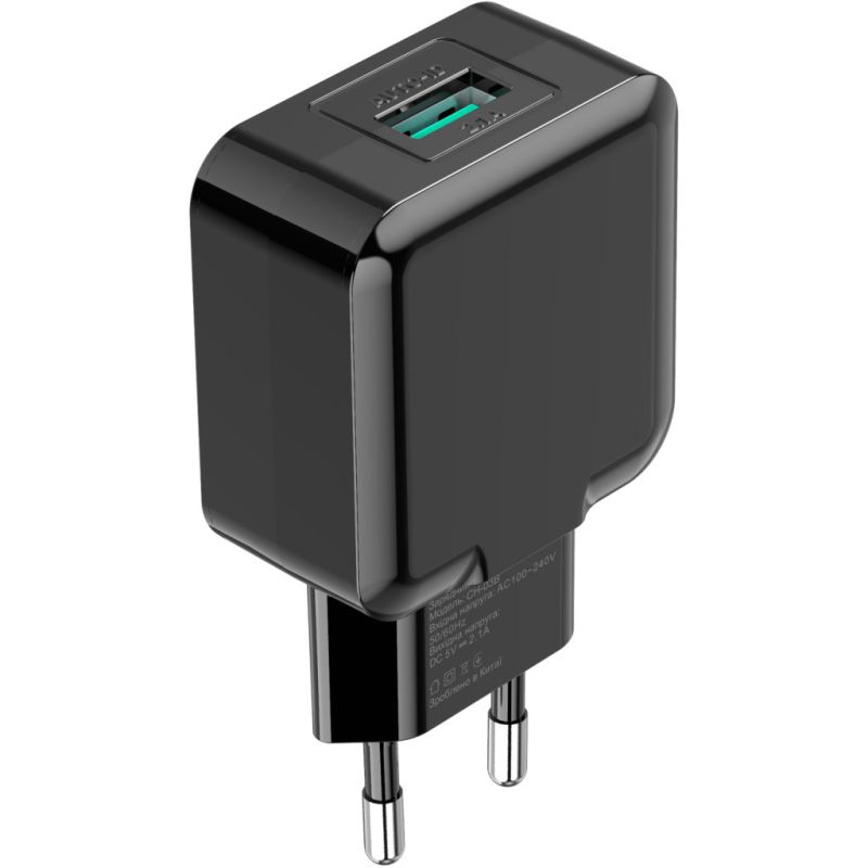 Зарядное устройство Grand-X (5V/2,1A) Black (CH-03B)
