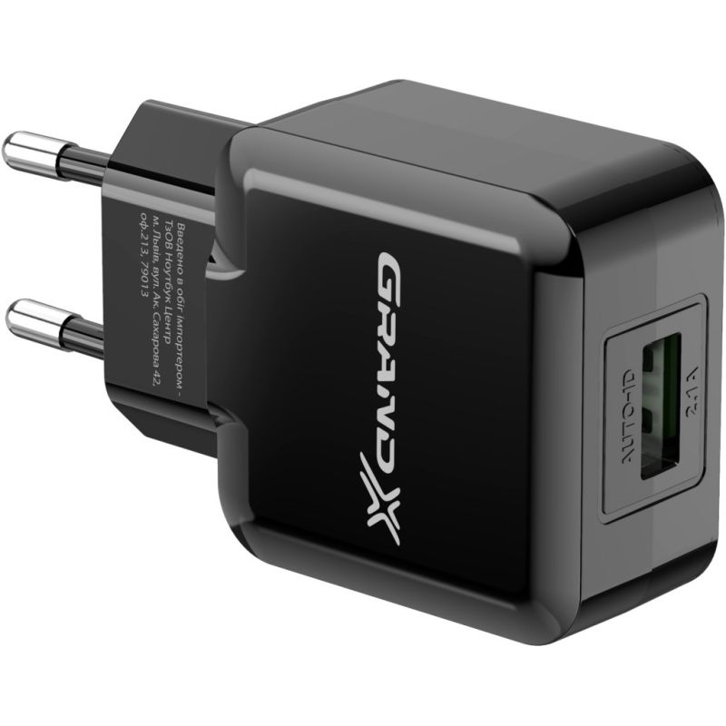 Зарядное устройство Grand-X (5V/2,1A) Black (CH-03B)