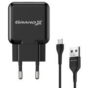 Зарядний пристрій Grand-X (CH-03UMB) (5V/2,1A + DC cable Micro USB) Black (CH-03UMB)