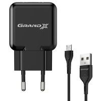 Зарядний пристрій Grand-X (CH-03UMB) (5V/2,1A + DC cable Micro USB) Black (CH-03UMB)