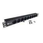 Силовой блок Eserver 19" 9 розеток, без выкл., без кабеля, алюм. корпус, 16А (WT-2261A-GER-9WAY-WO)