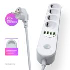 Мережевий фільтр живлення ColorWay (CW-CHE44W), 4 розетки/4USB White 2M (CW-CHE44W)