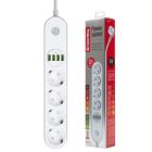 Мережевий фільтр живлення ColorWay (CW-CHE44W), 4 розетки/4USB White 2M (CW-CHE44W)