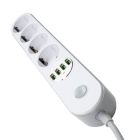 Мережевий фільтр живлення ColorWay (CW-CHE44W), 4 розетки/4USB White 2M (CW-CHE44W)
