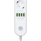 Мережевий фільтр живлення ColorWay (CW-CHE44W), 4 розетки/4USB White 2M (CW-CHE44W)