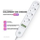Мережевий фільтр живлення ColorWay (CW-CHE44W), 4 розетки/4USB White 2M (CW-CHE44W)