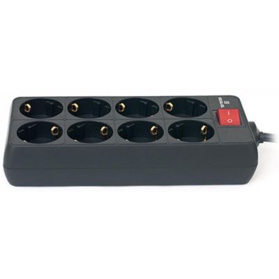 Сетевой фильтр питания REAL-EL REAL-EL RS-8 PROTECT, 3m, black (EL122300022)
