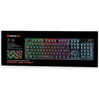 Клавиатура REAL-EL 7090 Comfort Backlit Black (EL123100031)