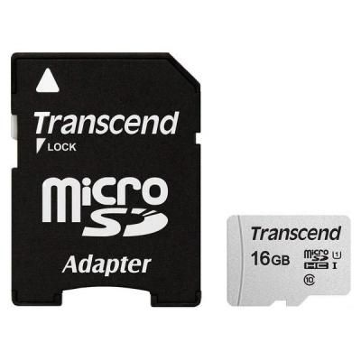Карта пам\'яті Transcend 16GB microSDHC class 10 UHS-I U1 (TS16GUSD300S-A)