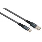 Дата кабель USB 2.0 AM to USB-C 1.0m flat nylon gray Vinga (VCPDCTCFNB1GR)