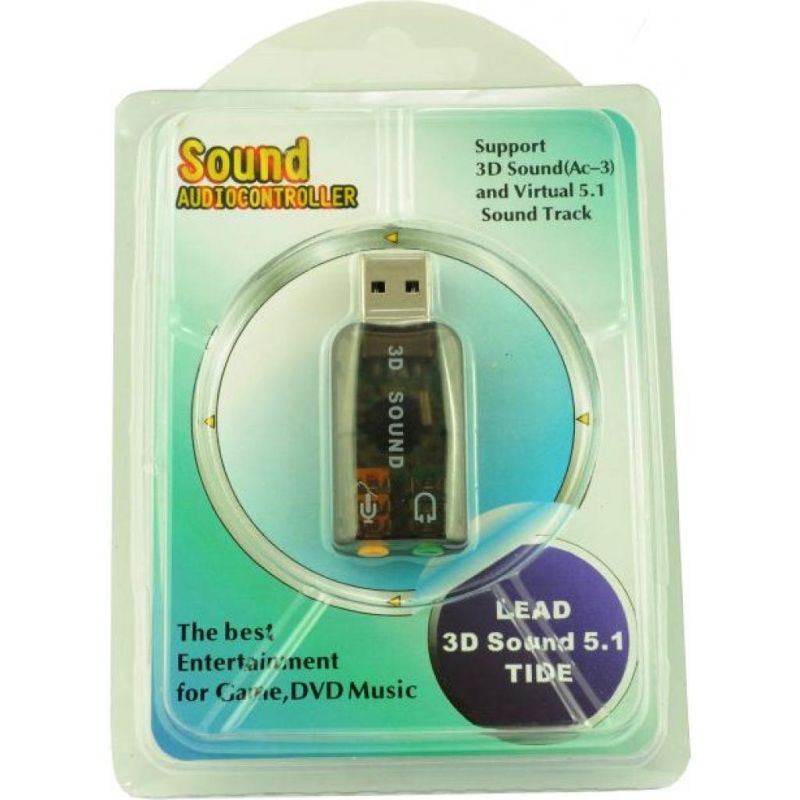 Звуковая плата Atcom USB-sound card (5.1) 3D sound (Windows 7 ready) (7807)