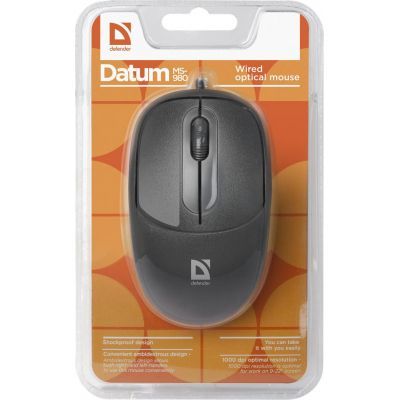 Мишка Defender Datum MS-980 Black (52980)