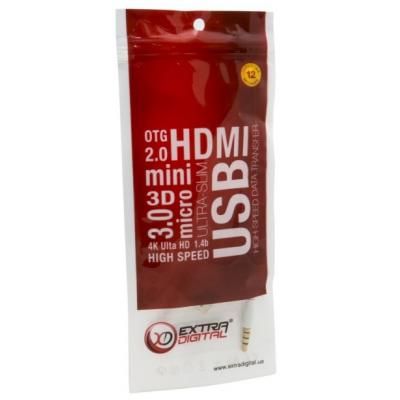 Дата кабель USB 2.0 AM to 3.5mm M 0.15m for iPod Shuffle Charge&Sync White Extradigital (KBA1651)