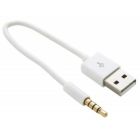 Дата кабель USB 2.0 AM to 3.5mm M 0.15m for iPod Shuffle Charge&Sync White Extradigital (KBA1651)