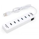 Концентратор Vinga 6xUSB2.0 + card-reader with switch 0.8m (VCP2H6USBCRSWWH)