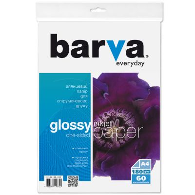 Фотобумага Barva A4 Everyday Glossy 180г 60с (IP-CE180-282)