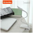 Настільна лампа ColorWay LED Flexible & Clip з вбудованим акумулятором 500mAh (CW-DL04FCB-W)