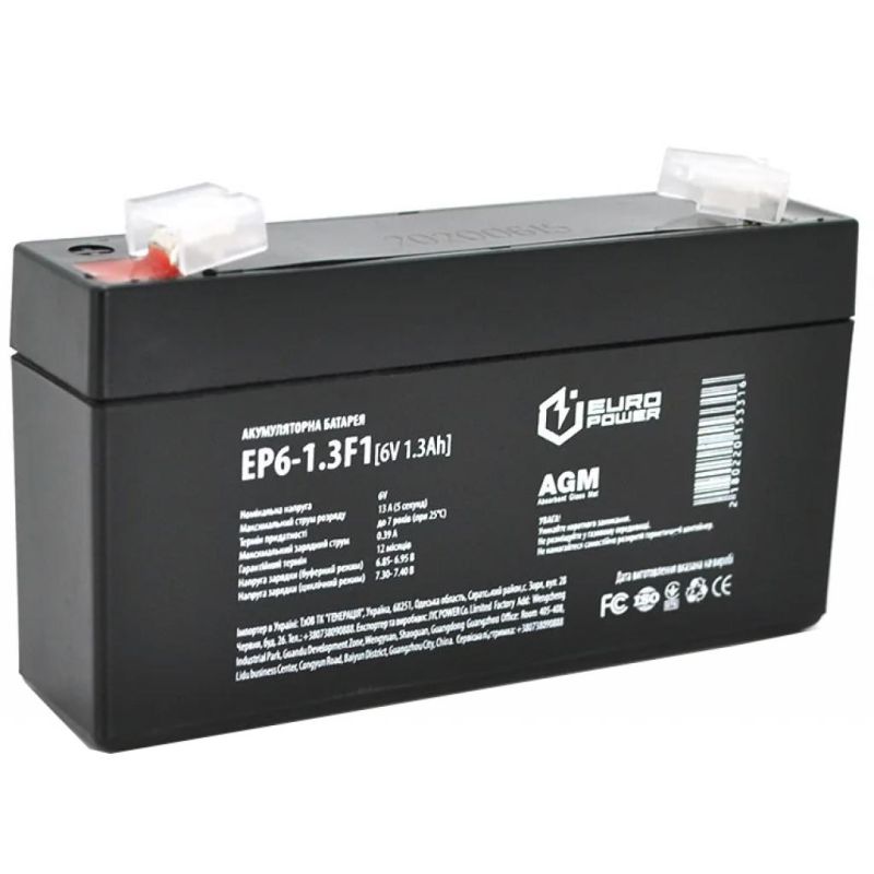 Батарея к ИБП Europower , 6V-1.3Ah (EP6-1.3F1)