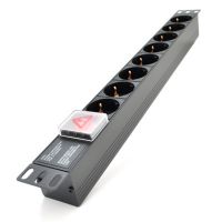 Силовий блок 19" 8 розеток, без кабеля, вимикач, алюм. корпус PiPo (PP8PDUGRC14)