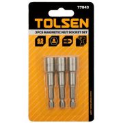 Головка магнитная Tolsen 8 мм 1/4"х65 мм 3 шт (77843)
