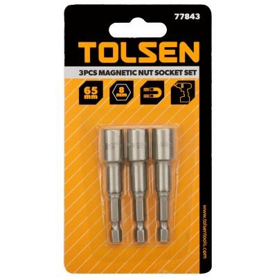 Головка магнитная Tolsen 8 мм 1/4"х65 мм 3 шт (77843)