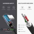 Дата кабель USB 2.0 AM to USB-C 1.0m 90° corner braid black Ugreen (50941)