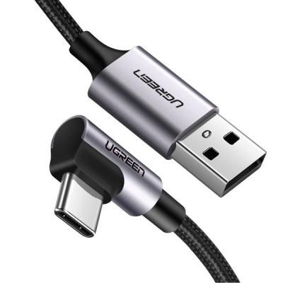 Дата кабель USB 2.0 AM to USB-C 1.0m 90° corner braid black Ugreen (50941)