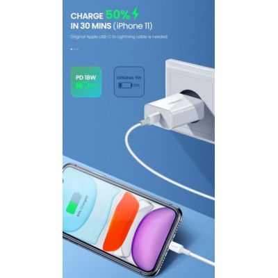 Зарядное устройство Ugreen USB-C PD20W CD137 white (60450)