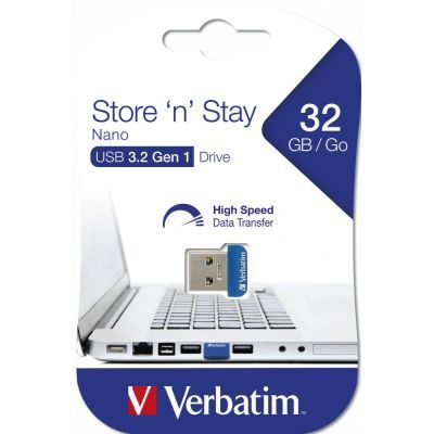 USB флеш накопичувач Verbatim 32GB Store \'n\' Stay NANO Blue USB 3.0 (98710)