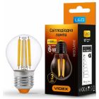 Лампочка Videx Filament G45F 6W E27 4100K 220V (VL-G45F-06274)