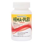 Минералы Natures Plus Комплекс с железом Hema-Plex, Iron, Nature's Plus, 60 Мягких (NAP-37691)