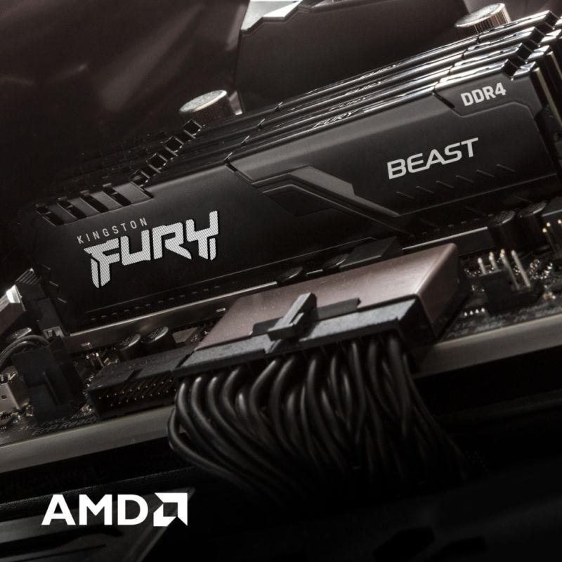 Модуль памяти для компьютера DDR4 32GB (2x16GB) 3600 MHz Fury Beast Black Kingston Fury (ex.HyperX) (KF436C18BBK2/32)